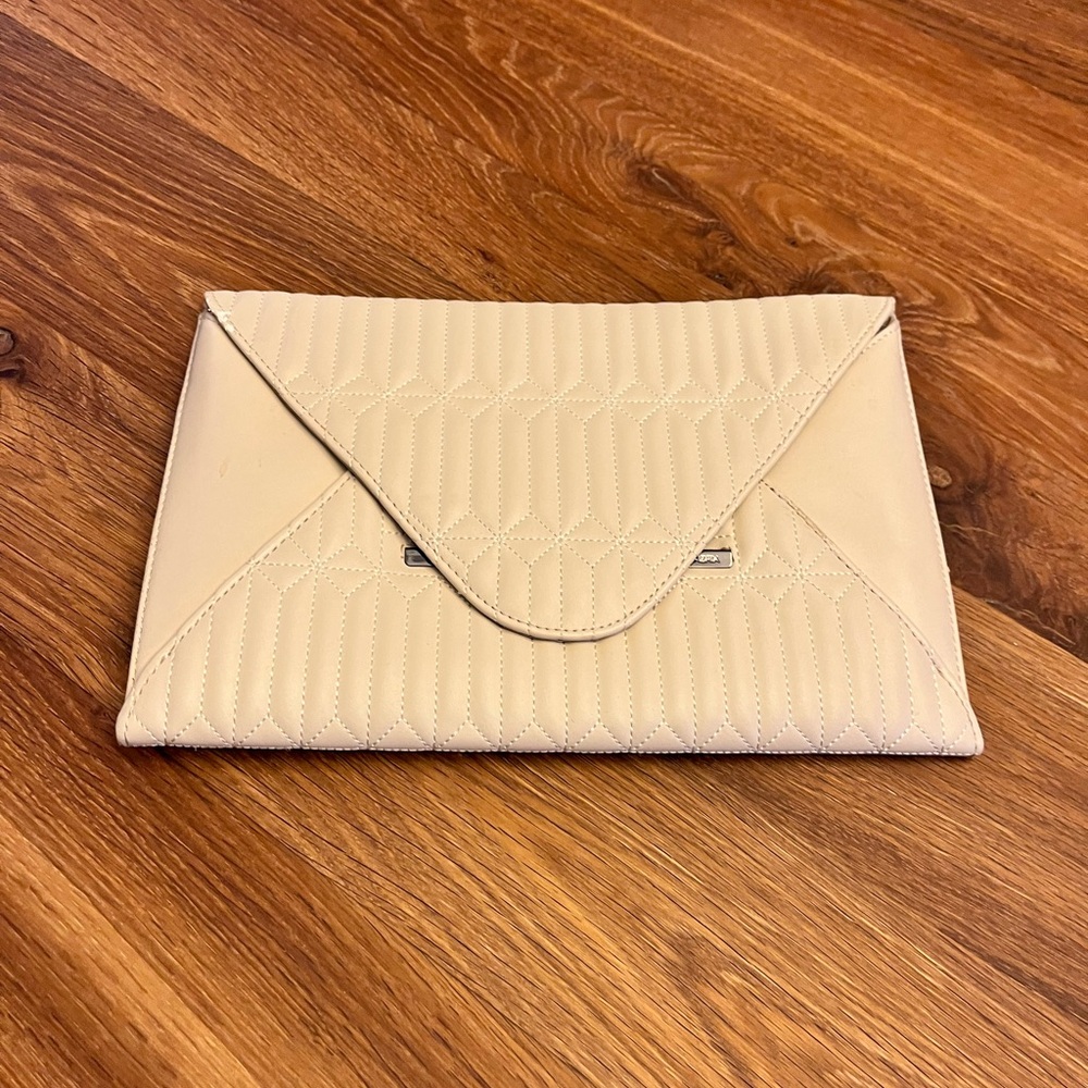 BCBG Cream Quilted Clutch